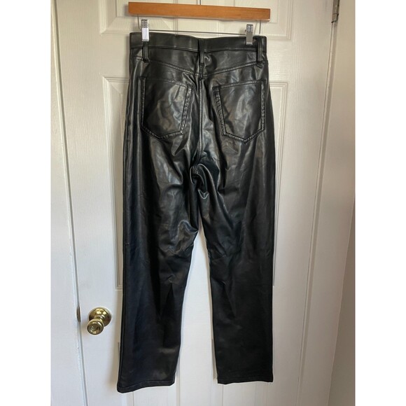 ABERCROMBIE Fitch 27 Curve Love Vegan Leather 90s Straight Ultra High Rise Pants - Picture 7 of 9